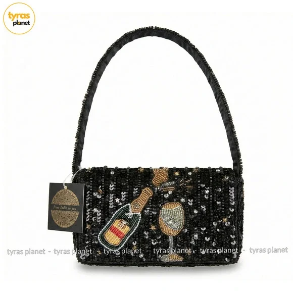 New Release From India to You Celebration New Year Champagne Beaded Bag Viral - Picture 1 of 6